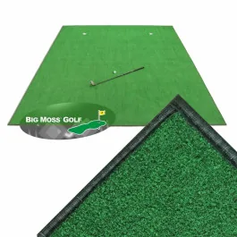 Green Big Moss putting turf sized for a golf simulator enclosure