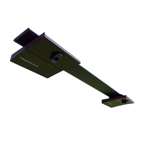 Trackman iO Duo overhead launch monitor units pictured on a white background